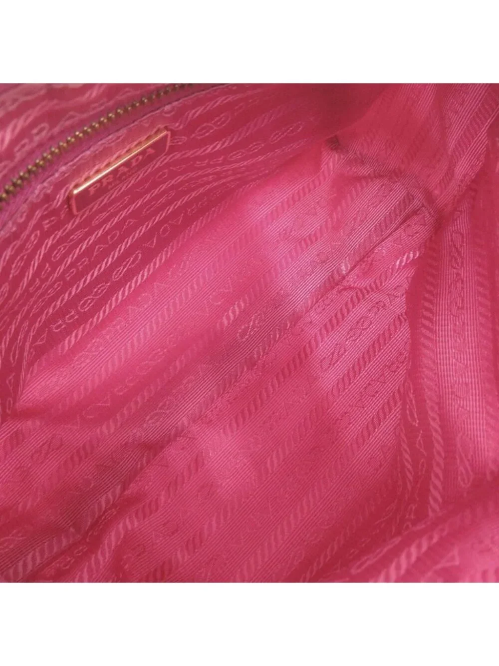 Prada Triangle Logo Nylon Pink Makeup Pouch